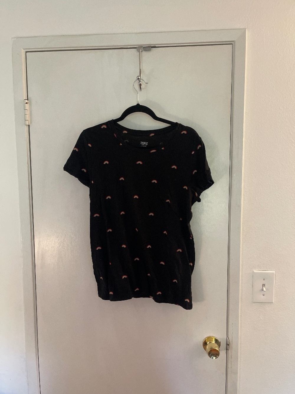 Victoria’s Secret Pink 100% cotton size large t shirt with rainbows